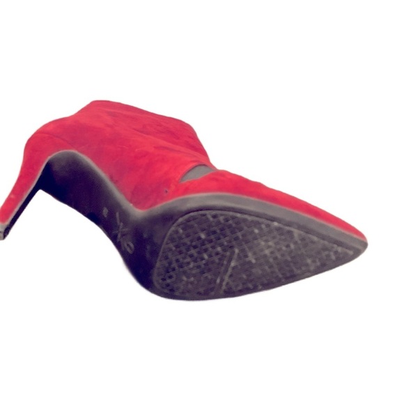 Nine West Fifer Suede Ankle Boots in Red & Black Size 6 - Picture 5 of 5